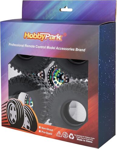 HobbyPark 1.9 عجلات خرز قوس قزح إزاحة سلبية - طبق عميق 10 مم لـ TRX4 المحوري SCX10 II III RR10 Wraith Redcat Gen 8 VS4-10 RC4WD 1/10 مقياس RC عجلة ألومنيوم زاحفة، 4 قطع in Saudi Arabia