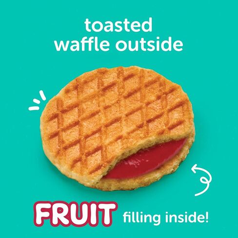 Beech-Nut Toddler Snacks Jammin' Waffles with Fruit Filling for Babies & Toddlers, Pear Raspberry, 10 Boxes (50 Individually Wrapped Packs) in Saudi Arabia