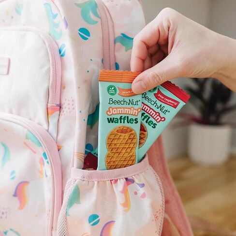 Beech-Nut Toddler Snacks Jammin' Waffles with Fruit Filling for Babies & Toddlers, Pear Raspberry, 10 Boxes (50 Individually Wrapped Packs) in Saudi Arabia