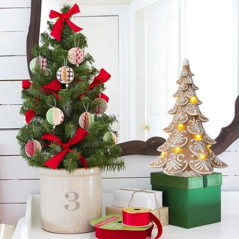 Cynkeyee Gingerbread زينة عيد الميلاد شجرة عيد الميلاد - تماثيل قابلة للتجميع - زينة عيد الميلاد ديكورات الحفلات الداخلية هدية للنساء قطعة مركزية للطاولة 3.5 * 3 * 5.5 بوصة in Kuwait