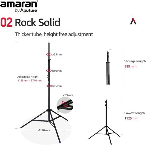 Aputure Light Stand Lightweight Thick Aluminium Design with Pneumatic Padding 2.8m in Kuwait