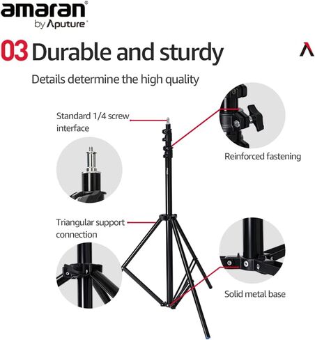 Aputure Light Stand Lightweight Thick Aluminium Design with Pneumatic Padding 2.8m in Kuwait