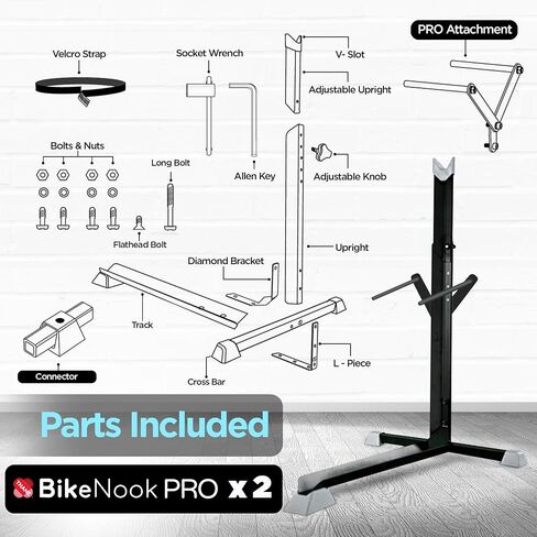 Bike Nook Bike Stand & Vertical Storage Rack With Connector (2 Pack), The Original Vertical Bicycle Floor Stand for Garage, Indoor and Outdoor Storage, Perfect Bike Accessories for Small Spaces in Kuwait
