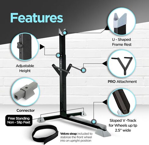 Bike Nook Bike Stand & Vertical Storage Rack With Connector (2 Pack), The Original Vertical Bicycle Floor Stand for Garage, Indoor and Outdoor Storage, Perfect Bike Accessories for Small Spaces in Kuwait