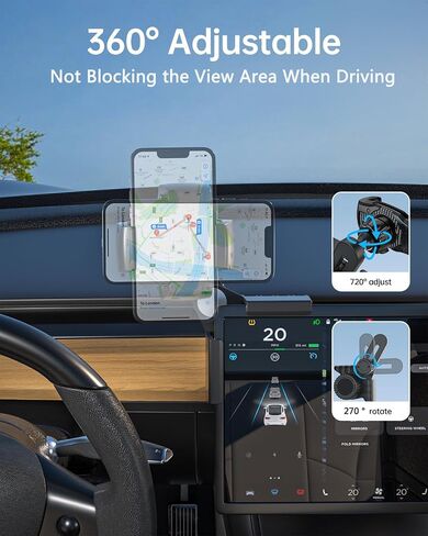 لمغناطيس تثبيت هاتف Tesla، حامل هاتف مغناطيسي قابل للتعديل لشاشة Tesla Model 3/Y/X/S، لا يوجد عرض محظور لحامل iPhone Tesla لسلسلة iPhone 16/15/14/13/12 Plus Pro Max in Saudi Arabia