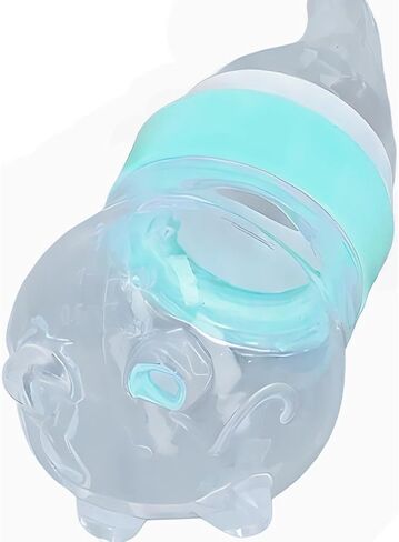 FRESI™ Baby Food Feeder Squeeze System, Silicone Baby Spoon Squeeze Baby Feeding Spoon, Liquid Medicine Dispenser Medicine Silicone Baby Bottle- 1 4oz Silicone Baby Bottle 3 attachments Silicone in Saudi Arabia