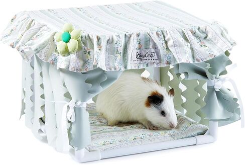 Guinea Pig Hideout, Guinea Pig Bed with Mat Curtain, Machine Washable Sturdy Guinea Pig House Hide Habitat Hut, Guinea Pig Toys for Cage, Rat Bed for Small Animal Hamster, Hedgehog, Rats in Saudi Arabia