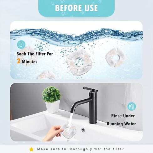 16 Pcs Set, 8 Replacement Filters & 8 Pre-Filter Sponges for Veken 67oz/2L, 95oz/2.8L, 135oz/4L Pet Fountain, Triple Filtration System Filter for Cat Water Fountain & Dog Water Dispenser in Kuwait