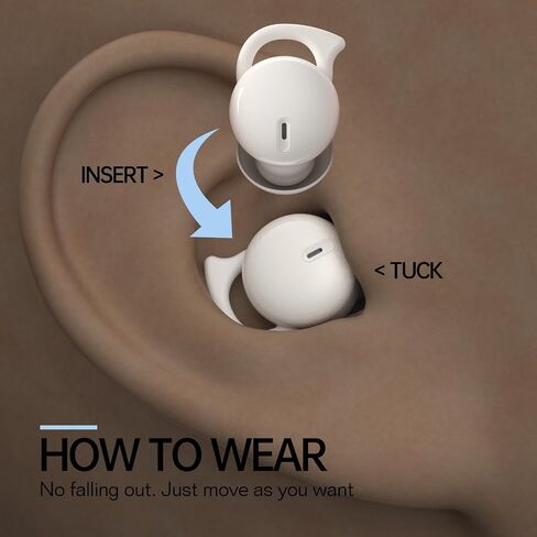 Invisible Sleep Headphones,Sleep Earbuds for Side Sleepers,Sleepbuds Comfortable Noise Blocking, Bluetooth 5.3 Wireless Open Ear Headphones for Sleeping,Driving,Hiking,Cycling - Beige in Saudi Arabia