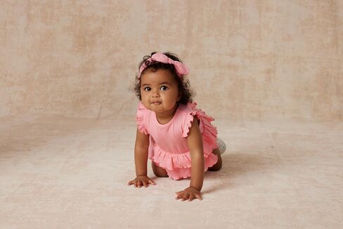 Little Me Simply Essential Solids 100% Organic Clothes for Baby Girls' Knit Bubble Romper and Headband Set, 3-12 Months in Saudi Arabia