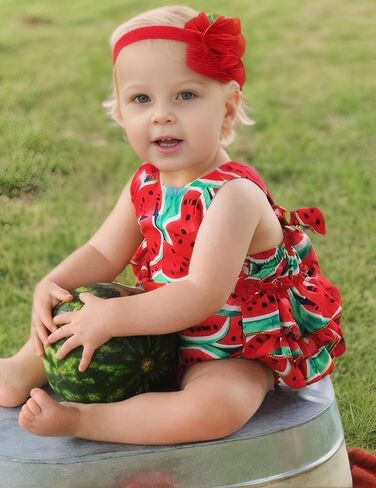 PrinceSasa Baby Girl's Floral Print Ruffles Romper Summer Clothes in Kuwait