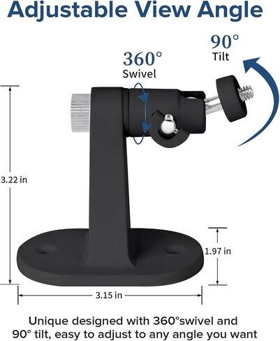 2 قطعة دعامة تثبيت على الحائط قابلة للتعديل متوافقة مع eufyCam 2C/2C Pro، 2/2 Pro، 3C/S300، 3/S330، لـ SoloCam C210/S220، دعامة تثبيت لنظام أمان منزلك بزاوية رؤية مثالية - أبيض in Kuwait
