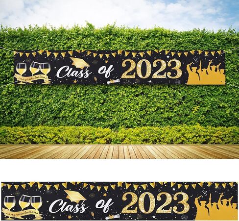 2024 Graduation Banner, Black Glitter Graduation Banner, Class of 2024 Graduation Decoration for Home College, High School Graduation Decoration in Saudi Arabia