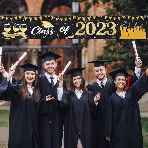 2024 Graduation Banner, Black Glitter Graduation Banner, Class of 2024 Graduation Decoration for Home College, High School Graduation Decoration in Saudi Arabia