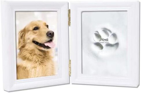 Dog Keepsake Paw Print Kit Picture Frame Pet-Safe Caly Mold Wooden Keepsake Frame and All Needed Tools, Designed for Fur Parents, a Sweet Gift to Keep Special Memory for Dog or Cat in Saudi Arabia