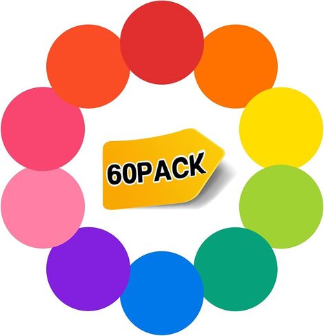 24 Pack Dry Erase Dots Circles Colorful Circles Whiteboard Marker Removable Vinyl Dot Stickers for School Classroom Teachers Students Table & Desk, 12 Colors 11.02 Inches in Saudi Arabia