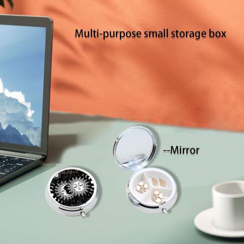 Pill Box,Small Pill Case,3 Compartment Medicine Pill Organizer,Travel Pill Organizer,Mini Pill Case,Purse Pill Case,Pill Organizer 3X A Day,Tiny Cute Pill Box for Vitamin,Medicine (Gerbera Floral） in Saudi Arabia