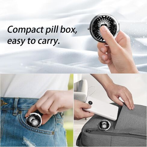Pill Box,Small Pill Case,3 Compartment Medicine Pill Organizer,Travel Pill Organizer,Mini Pill Case,Purse Pill Case,Pill Organizer 3X A Day,Tiny Cute Pill Box for Vitamin,Medicine (Gerbera Floral） in Saudi Arabia
