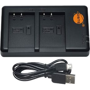 DSTE Replacement for Rapid Dual Battery Charger with Micro USB Cable Compatible Canon LP-E17 Battery