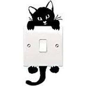 HONBAY Cat Removable Wall Stickers Light Switch Decor Decals Art Mural Baby Nursery Room 12 Sets