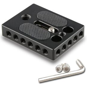 CAMVATE Camera Baseplate with 1/4" & 3/8" Thread Hole for DSLR Camera Cage Rig - 1578