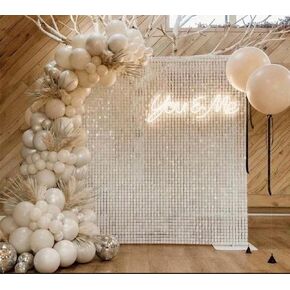 24 Sequin Panels for Sequin Wall - New Interlocking Design | Shimmer Wall, Sequin Backdrop, Events, and Advertising Signs (Iridescent)