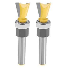 SING F LTD 2PCS Dovetail Router Bits 1/4 Inch Shank Dovetail Joint Router Bit with Bearing Woodworking Milling Cutter Tools for Plywoods Hardwoods Softwoods MDF