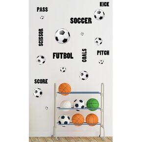 Sports Wall Decor for Boys Room Decor Mural Stickers, Children's Wall Decals Soccer Baseball Football Hockey Basketball Wall Art for Boys Room Playroom Kids Room Wall Decor… (Sports)