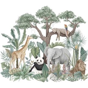 Buer Homie Wall Decals for Bedroom, Animals Jungle Stickers for Kids Room ed