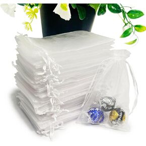 SIAGCRAW 100PCS Mixed Color Organza Bags, 4x6 inches Small Mesh Bag Drawstring, Little Gift Bags for Candy Jewelry Party Wedding Favor Small Presents