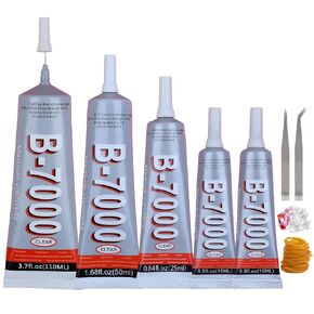 5Pcs/Bulk B7000 Clear Glue 15ml 25ml 50ml 110ml for Rhinestones Jewelry Making Pearl Bead Crafts Fabric Cell Phones Electronics Screen Diamond Clothes Leather Transparent Epoxy Super Adhesive B-7000