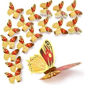 36 Pcs Butterfly Baby Shower Decorations 3D Butterfly Wall Decor Colorful Butterfly Decorations 2 Sizes for Crafts Bouquet Cake Decorating Flower Arrangements Room Decor