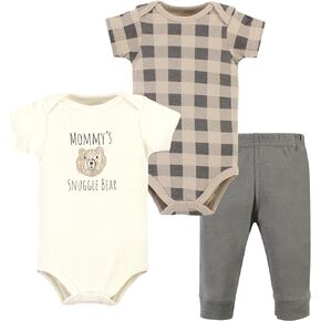 Hudson Baby Unisex Baby Cotton Bodysuit and Pant Set, Snuggle Bear Short Sleeve, Preemie