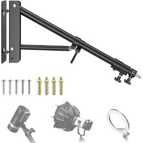 ULANZI TB25 Ring Light Wall Mount Triangle Boom Arm 51inch/130cm, Save Space Angle Flexible Rotation for Studio Photography Studio Video Light, Monolight, Photography, Softbox, Reflector(4.26ft)