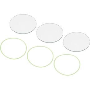 PATIKIL 2" Dia LED Lens, 3 Set Polished Edge Flashlight Glass Lens with Silicone Ring for Light Source Lens Replacement, Transparent, Green