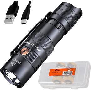 Fenix PD25R 800 Lumen USB-C Rechargeable EDC Flashlight with 2X ARB-L16 and LumenTac Organizer