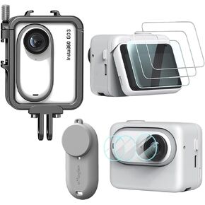 Aluminum Alloy Protective Cage Cover Screen Protector for Insta360 GO 3 GO3 Metal Case Anti-Scratch LCD Lens Glass Screen Protective Cap Guard