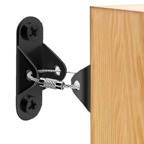 Makonus Furniture Anchors Anti Tip Furniture Straps for Baby Proofing, Secure 400lbs Tension Earthquake Resistant Furniture Safety Straps to Wall Prevent Falling Bookshelf Wall Anchor, Silver (6 Pack)