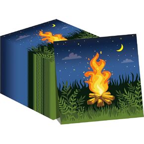 40Pcs Camping Adventure Party Napkins Camping Adventure Theme Party Paper Napkins Disposable Party Napkins Set Happy Camping Paper Luncheon Napkins Camping Adventure Theme Party Supplies