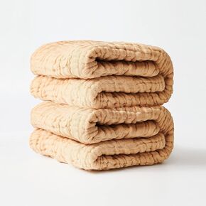 Nursery Swaddling Blankets 100% Natural Unbleached Cotton Quilt, 43" x 43" Muslin Swaddle Blankets for Baby Girl Boy Breathable Soft Cotton Blanket Unisex Receiving Blanket Swaddle Wrap Shower Gift