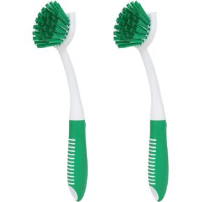 Dish Brush with Handle, 2 Pack Cleaning Brushes, Scrub Brush for Pots, Pans, Dishes, Kitchen Sink Cleaning, Dishwashing Household Tools