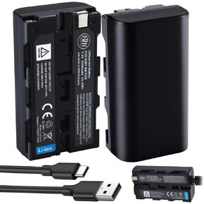 BM NP-F550 Battery with Built-in USB-C Charging Port for Sony NP F330, F550, F530, F570, F750, F770, F930, F950, F960, F970, CCD-SC55, TR516, TR716, TR818, TR910, TR917, CN-160, CN-216 LED Video Light