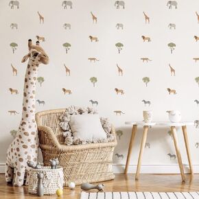 funlife 60 PCS Sloth Wall Decals Peel and Stick, PVC Woodland Animals Wall Stickers, Nursery Wall Décor Stickers for Kids Room Playroom Classroom Girls Bedroom