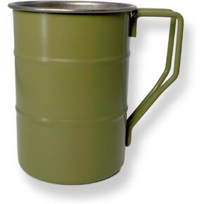 Stainless Steel Camping Cup (12 Oz) - Easy to use Drinking Mug for camping, outdoor, military style green, Hot and cold beverage metal cup