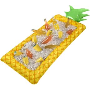Pineapple Inflatable Buffet Cooler - 4.5" x 25" x 70.8" | Vibrant Yellow & Green Vinyl Design - Perfect for Luau and Summer Parties, 1 Pc.