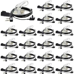 20 Pack Walkie Talkies Earpiece with Mic 2 Pin Acoustic Tube Headset Compatible with Baofeng UV-5R Retevis H-777 RT21 RT22 Arcshell AR-5 Two Way Radio