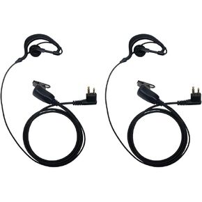 G Shape CP200 Earpiece for Motorola,Walkie Talkie Earpiece with Mic PTT Compatible for CLS1410 Cp200d CLS1110 Cp185 Rdm2070d Two Way Radio 2Pack