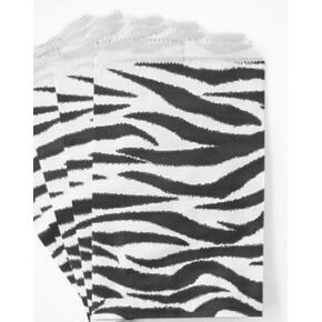 100 Zebra Print Paper Bags 6x9 Inches Flat Merchandise Bags in Saudi Arabia