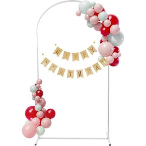 Metal Wedding Arch Backdrop Stand,6FT Stable White Balloon Arched Frame Stand with Base for Wedding Ceremony Birthday Parties Bridal Shower Anniversary Celebration for Indoor and Outdoor