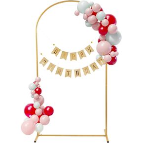 Metal Wedding Arch Backdrop Stand,6FT Stable White Balloon Arched Frame Stand with Base for Wedding Ceremony Birthday Parties Bridal Shower Anniversary Celebration for Indoor and Outdoor